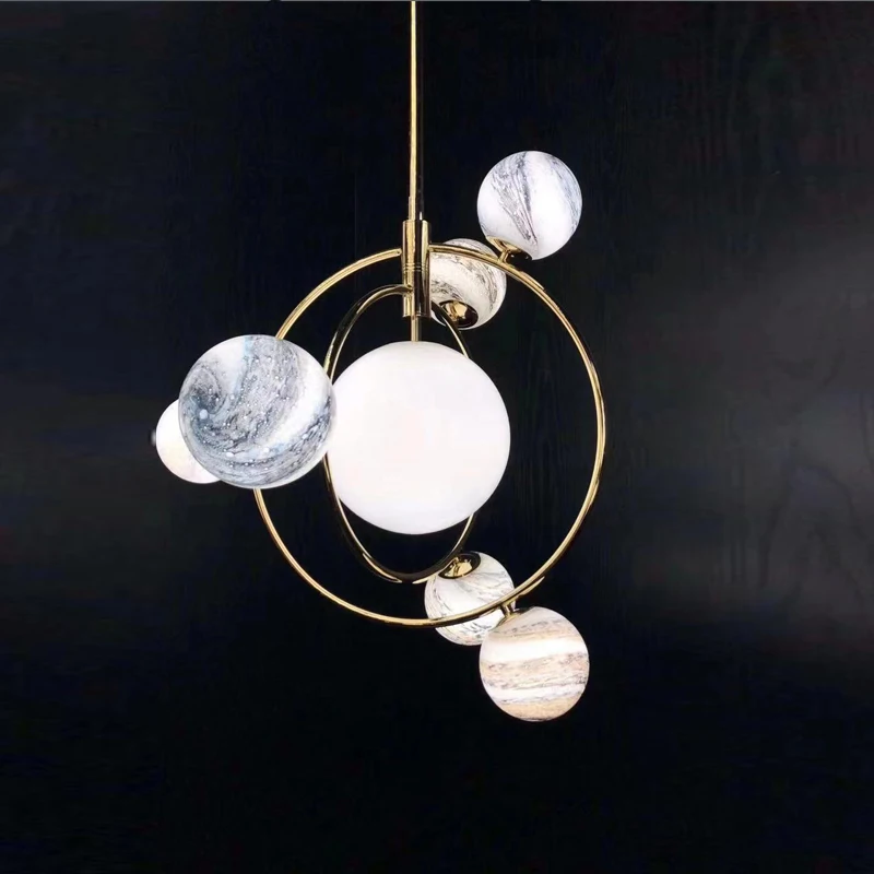 

Modern Hanging Lamp Light Led Dinning Bed Room Bedroom Foyer Round Glass Ball Black Gold Nordic Simple Modern Pendant Light Lamp