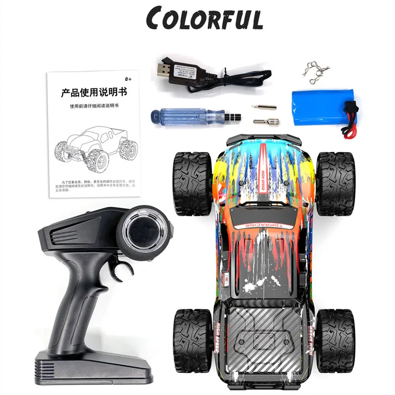 

40KM/H High Speed Remote Control RC Racing Car Buggy Off Colorful Headlight Shock Absorber Suspension Long Time Driving Vehical