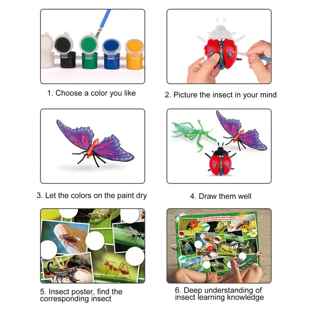 

Ladybird Painted Set Hand-painted Parent-child Interaction Plastic DIY Graffiti Painted Set Kids Gift for Student