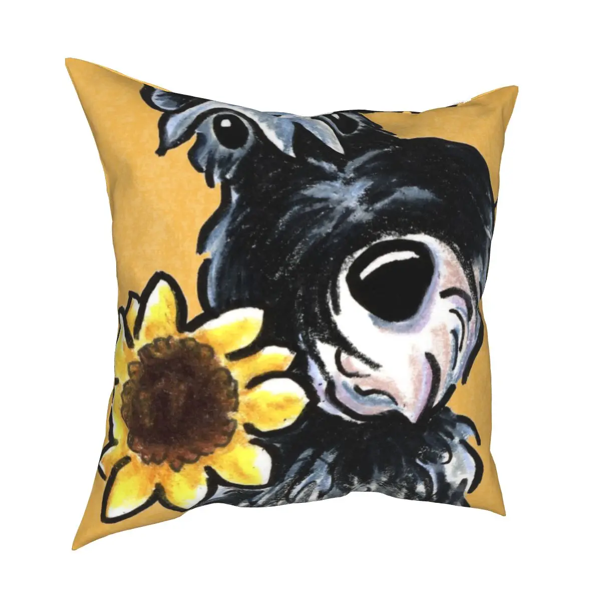 Солнечный Шнауцер подсолнечника Подушка Чехол Мягкий чехол для подушки из