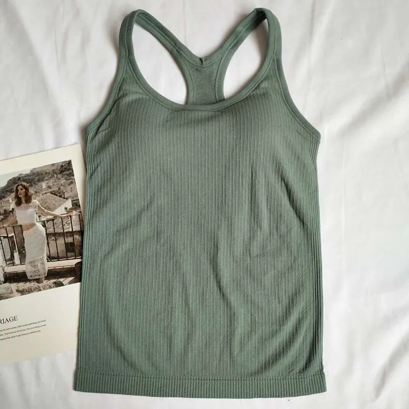 Women's High Beautiful Back Bra Seamless Breathable Sports Yoga Running Fitness Yoga Tank Top with Breast Pad  Gym