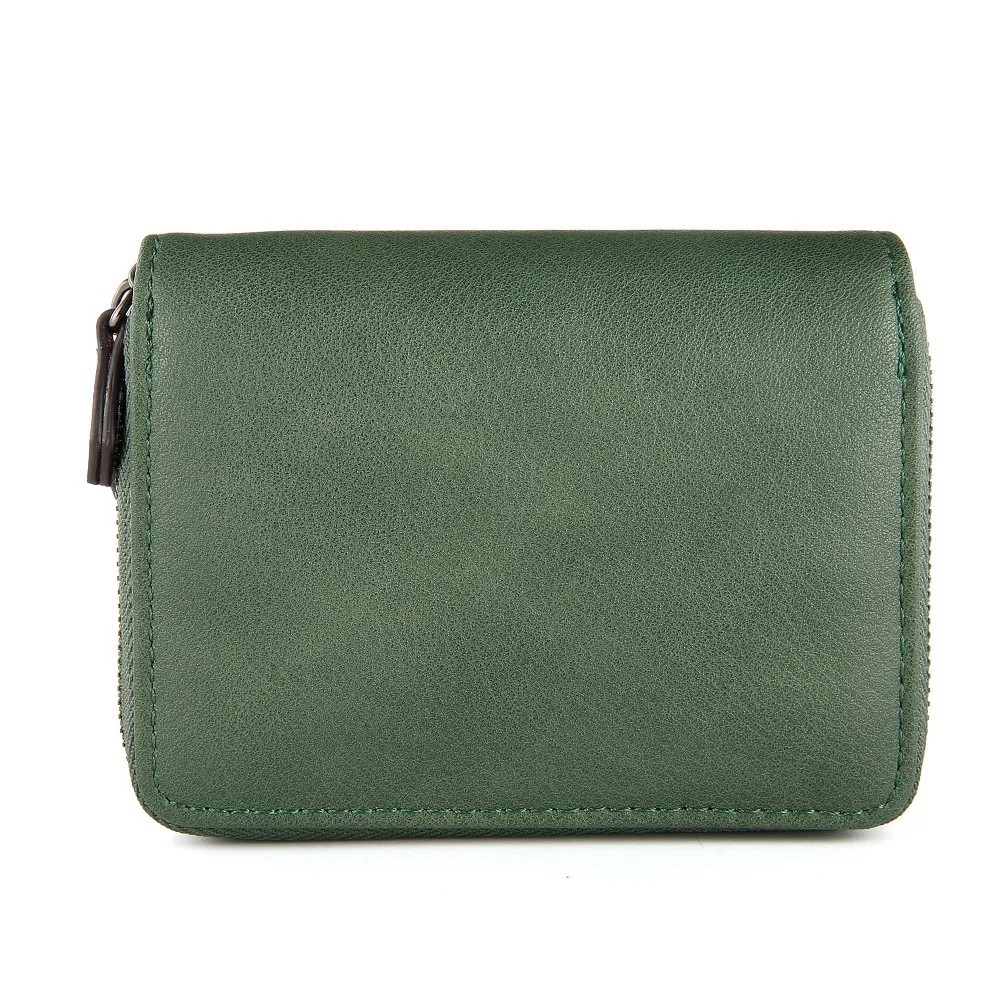 

New Simple Women's Wallet Double Zipper Key Multi-Function Folding Organ Wallet Leaves Short Wallet