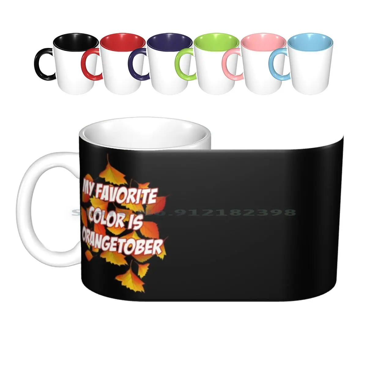 

Мой любимый цвет-Orangetober, Осенние керамические кружки, кофейные чашки, кружка для молока и чая, Хэллоуин, тыква, специи, Осенние, октябрьские к...