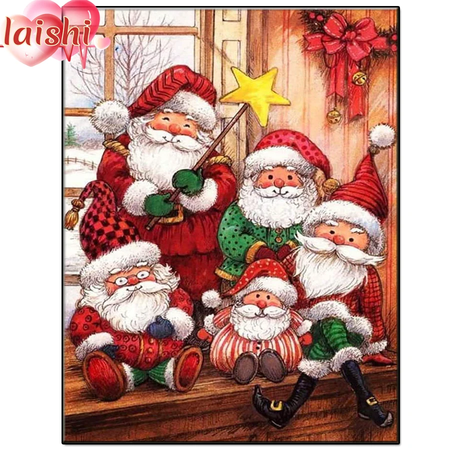 

Dwarf santa claus, christmas decoration Cartoon Diamond Painting 5d DIY Embroidery Full Square/Round Rhinestone Home decor