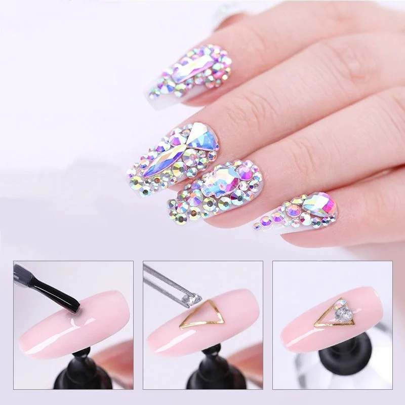 Профессиональный супер липкий клей для фольги 8 мл УФ Гель лак ногтей Кристальный