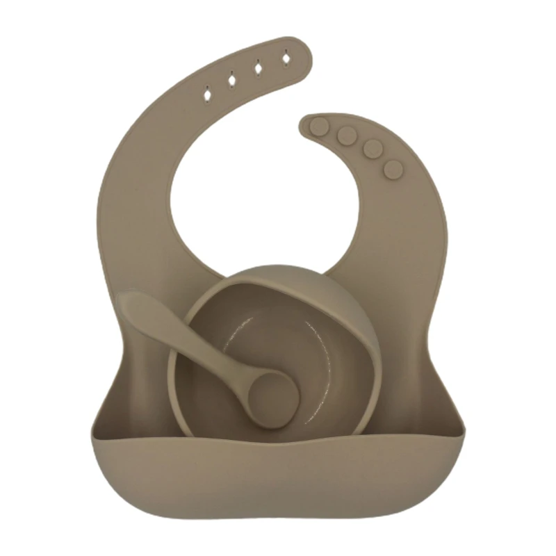 

Набор детской посуды из 3 предметов, нагрудники для новорожденных + обеденная тарелка + ложка, водонепроницаемый пищевой силикон, слюнявчик, ...