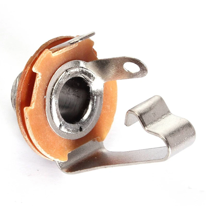 

10 Pcs Mono Input Jack for Guitar B 6.35mm Orange