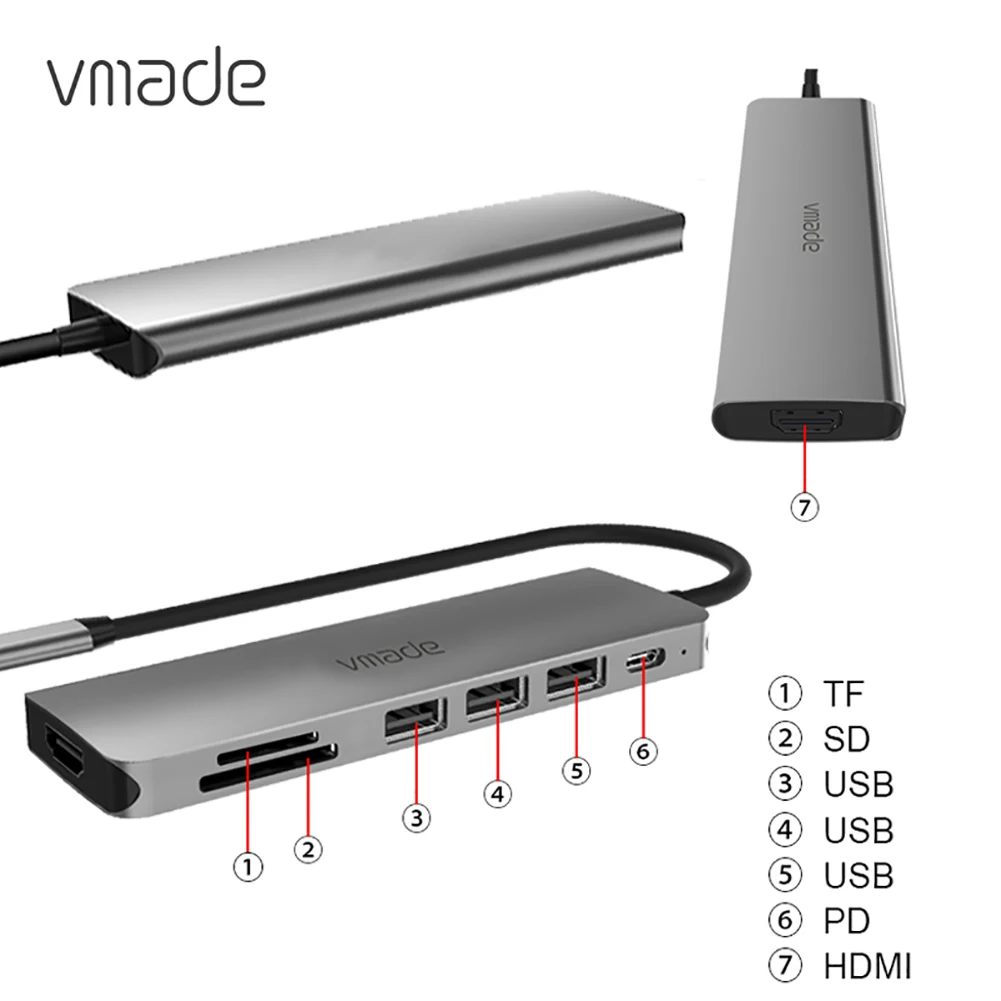 vmade cb013a usb c концентратор usb типа c для м