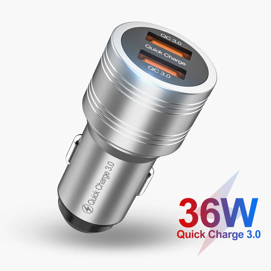 Автомобильное зарядное устройство QC 3 0 для iPhone Samsung Xiaomi быстрая зарядка мобильный
