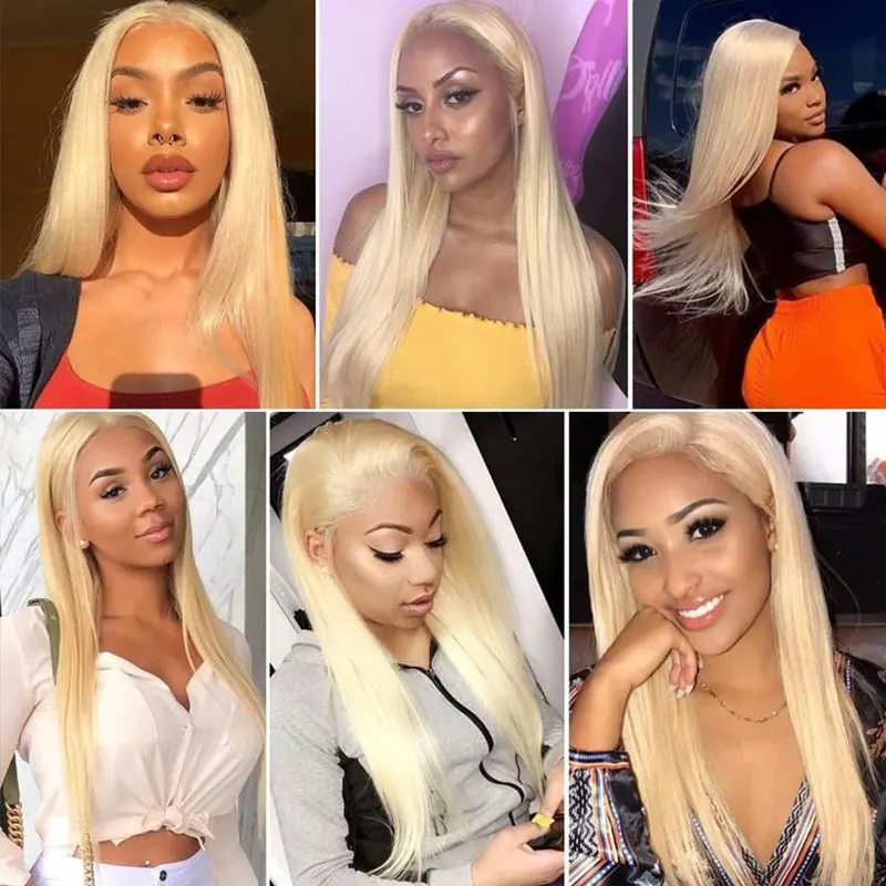 Factory Price 100% Human Hair Wigs Blonde 10 - 30 Inch 613 4X4 Lace Closure Wig | Шиньоны и парики