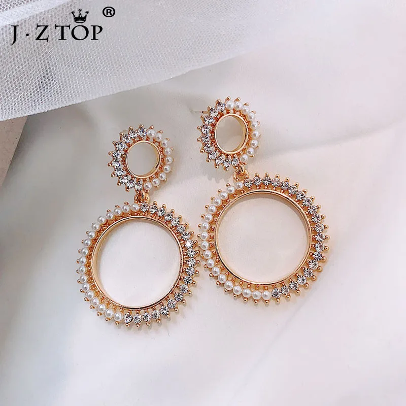 JZTOP Брендовые женские круглые серьги капли для женщин модные с имитацией жемчуга