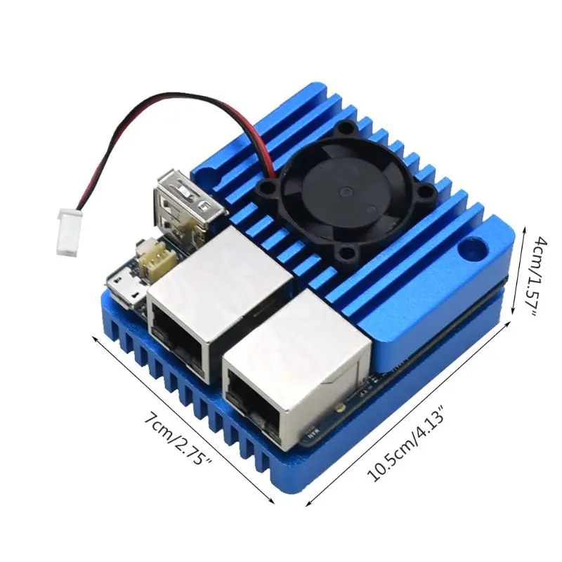 Мини маршрутизатор двойной Ethernet порты Питание плата с чехол для NanoPi R2S Прямая