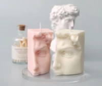 3d david sculpture silicone mold for candles half face statue aromatherapy candle moulds for decoration