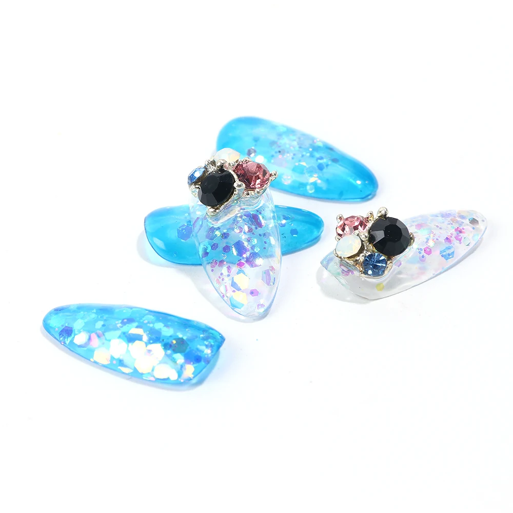 10 шт./лот Набор накладных кончиков для ногтей прозрачный натуральный Овальный