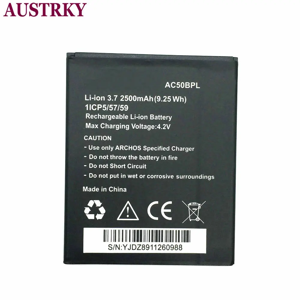 AC50BPL для ARCHOS 50b Platinum Cell Phone New 2500mAh сменный аккумулятор в наличии код отслеживания |