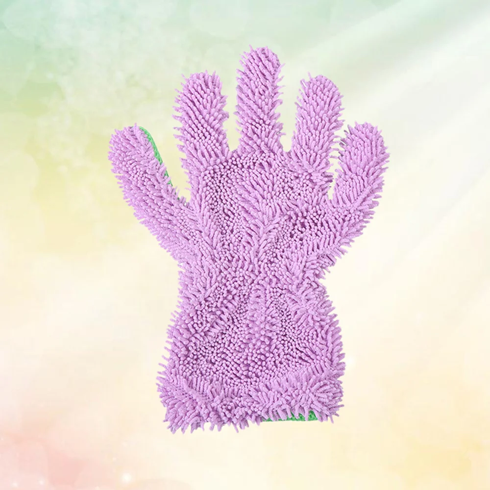 

Double Side Glove Coral Plush Car Wash Glove Multifunction Cleaning Wipe Dust Glove Wash Sided Car Cleaning Supply(Green Purple)