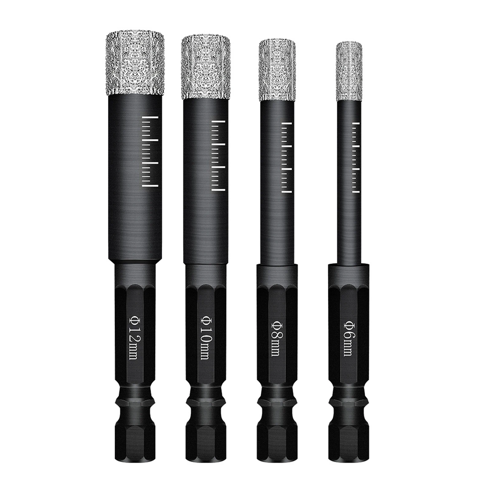 

4pcs Drill Bit Set Cutter 6mm 8mm Practical Hex Handle Ceramic Tile For Marble Granite Durable Vaccum Brazed Diamond Hole Saw