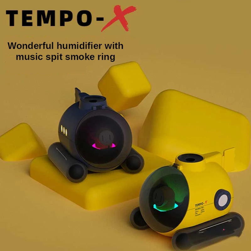 Tangbo-humidificador de aire port&aacute;til para el hogar, peque&ntilde;o aerosol de escritorio, anillo de humo, m&uacute;sica, peque&ntilde;o submarino, juguete, tecnolog&iacute;a negra, N &deg; 1-0