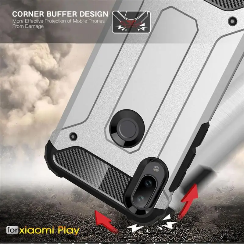 UPaitou прочный двухслойный бронированный чехол для Xiaomi Mi Play в подходящих случаях