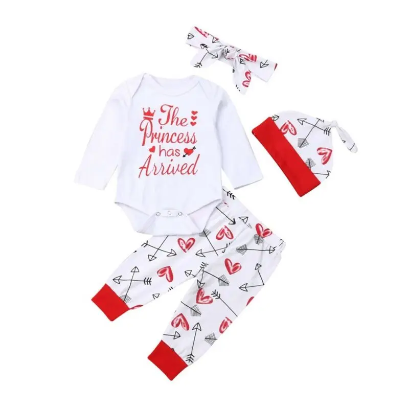 Emmababy 4 шт. Новорожденный ребенок девочка Рождественский комплект для младенцев