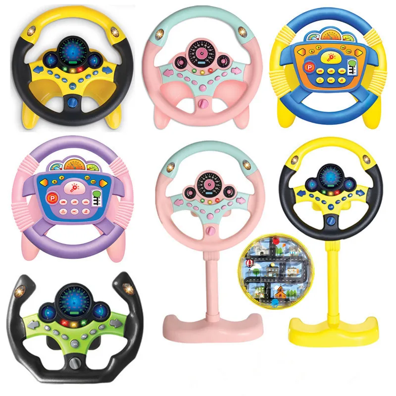 

Eletric Simulation Steering Wheel Toy with Light Sound Baby Kids Musical Educational Copilot Stroller Steering Wheel Vocal Toys