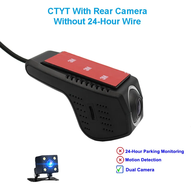 CTY Tow Camera Jabriel Скрытая WIFi Автомобильная камера 1080P Автомобильный видеорегистратор камера 24 часа рекордер камера заднего вида для toyota corolla rav4 avensis t25 yaris chr - Название цвета: CTY Tow Camera