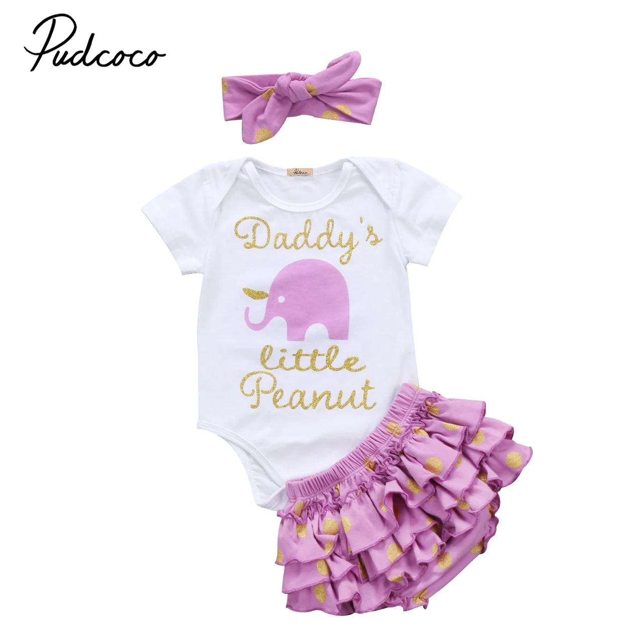 Комплект одежды из 3 предметов с многослойными оборками для маленьких девочек