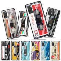 classical old cassette for samsung galaxy s20 fe ultra note 20 s10 lite s9 s8 plus luxury tempered glass phone case cover