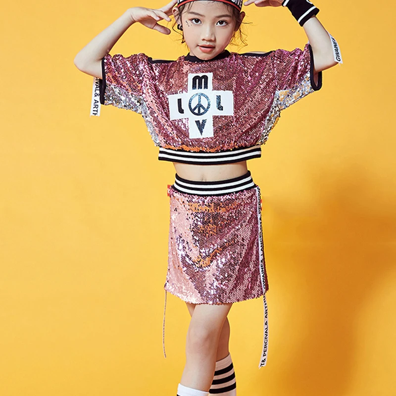 Одежда для джазовых танцев выступлений в стиле хип-хоп девочек спортивный костюм