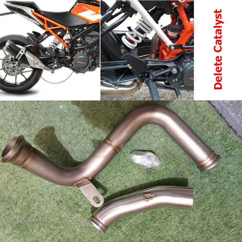 

Motorcycle Exhaust Connector Tube Middle Link Pipe Exhaust System Remove Catalyst Modified For Duke 125 250 390 RC390 2017-2020