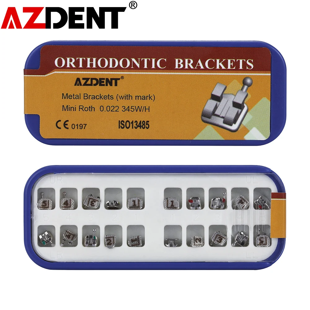 Зубные ортодонтические скобы Azdent Mini MBT.022 3-4-5 крючков грызунки весь процесс литья |