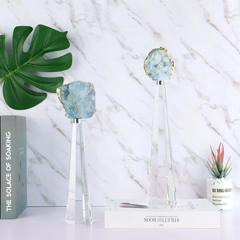 Скульптура из натурального агата с многоугольником K9 Хрустальная основа