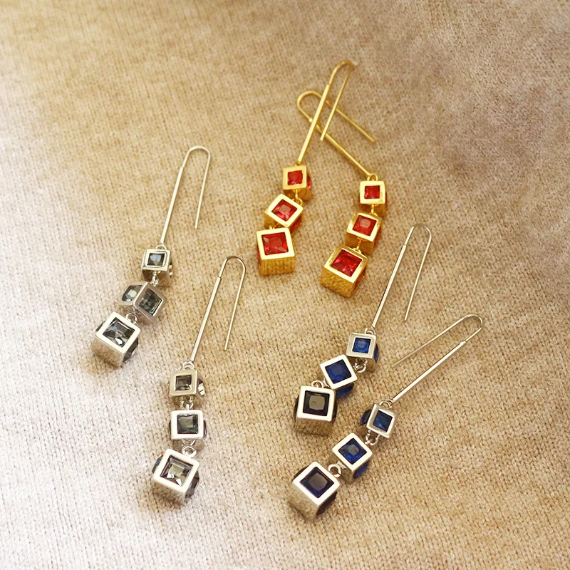 

New Earrings Long Square Retro Fashion Hipsters Simple French Celi Earrings Statement Earrings Earring Long