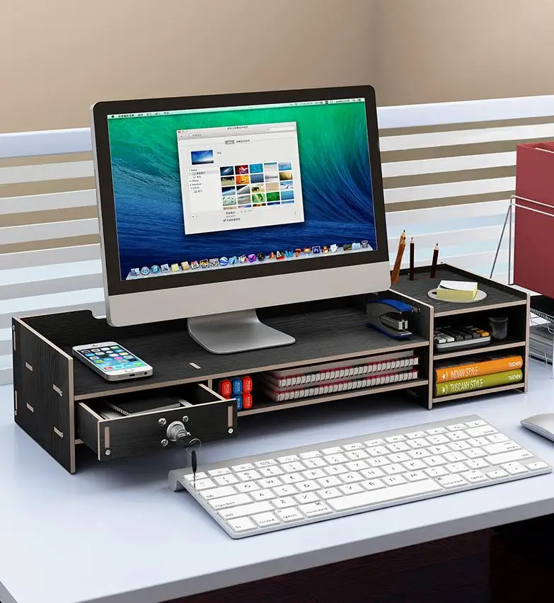 

Computer monitor stand base storage box office supplies desktop folder keyboard home finishing table