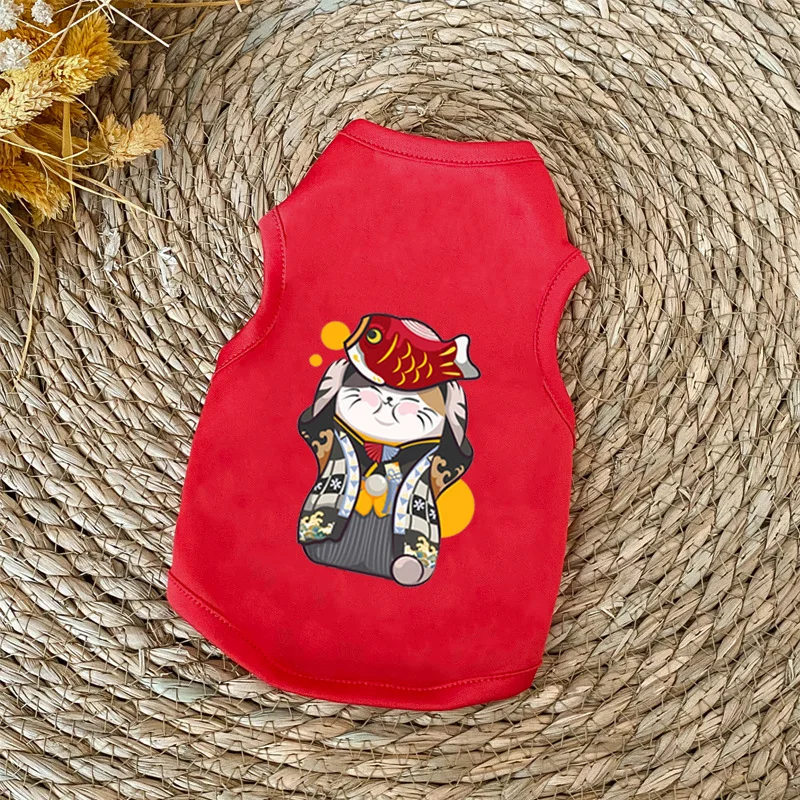 Милая собака пальто с эластичной резинкой и мультяшным принтом собак одежда для