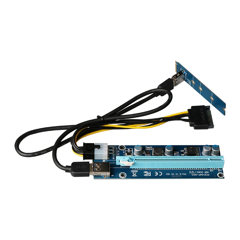 

60cm M2 NGFF KEY-M to PCI-Express 16X Graphics PCI-E Riser USB3.0 Extension Cord 6Pin Power Supply for Bitcoin Miner Mining