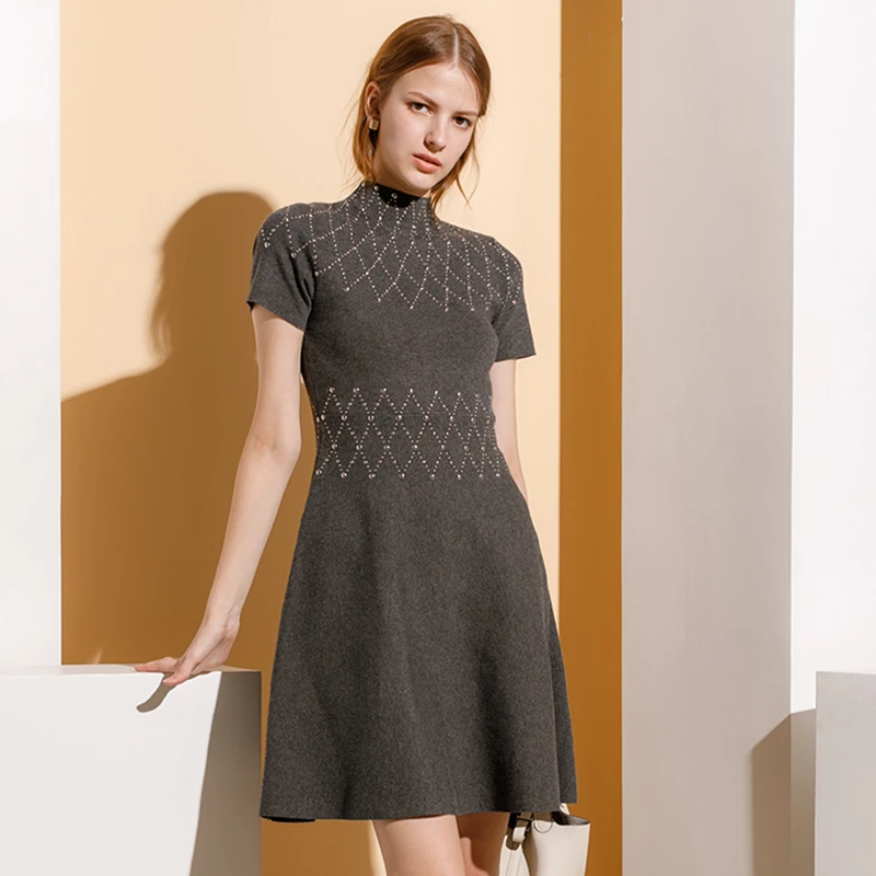 Tunjuefs Горячая блестки вязаное платье для женщин Vestido молнии элегантный Bodycon