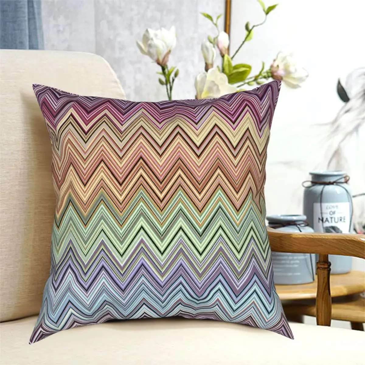 Home Decor Zig Zag Zigzag Chevron Pillowcase Pattern Zipper Throw Pillow Case for Car Cushion Cover 45x45 | Дом и сад