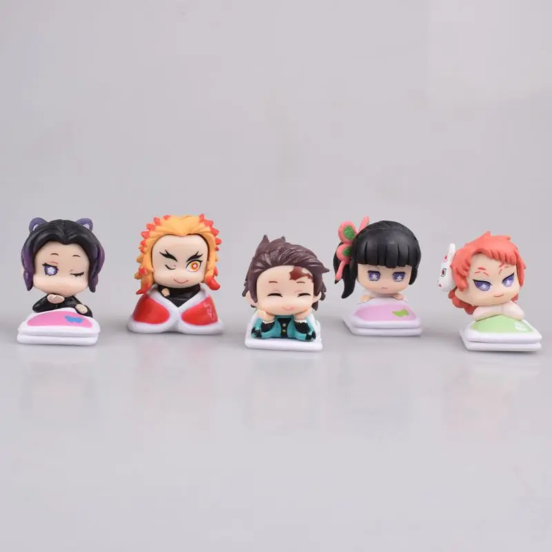 5 шт./компл. Kimetsu no Yaiba фигурка Tsuyuri Kanawo Kochou Shinobu Rengoku Kyoujurou коллекционные игрушки из ПВХ для уничтожения демонов