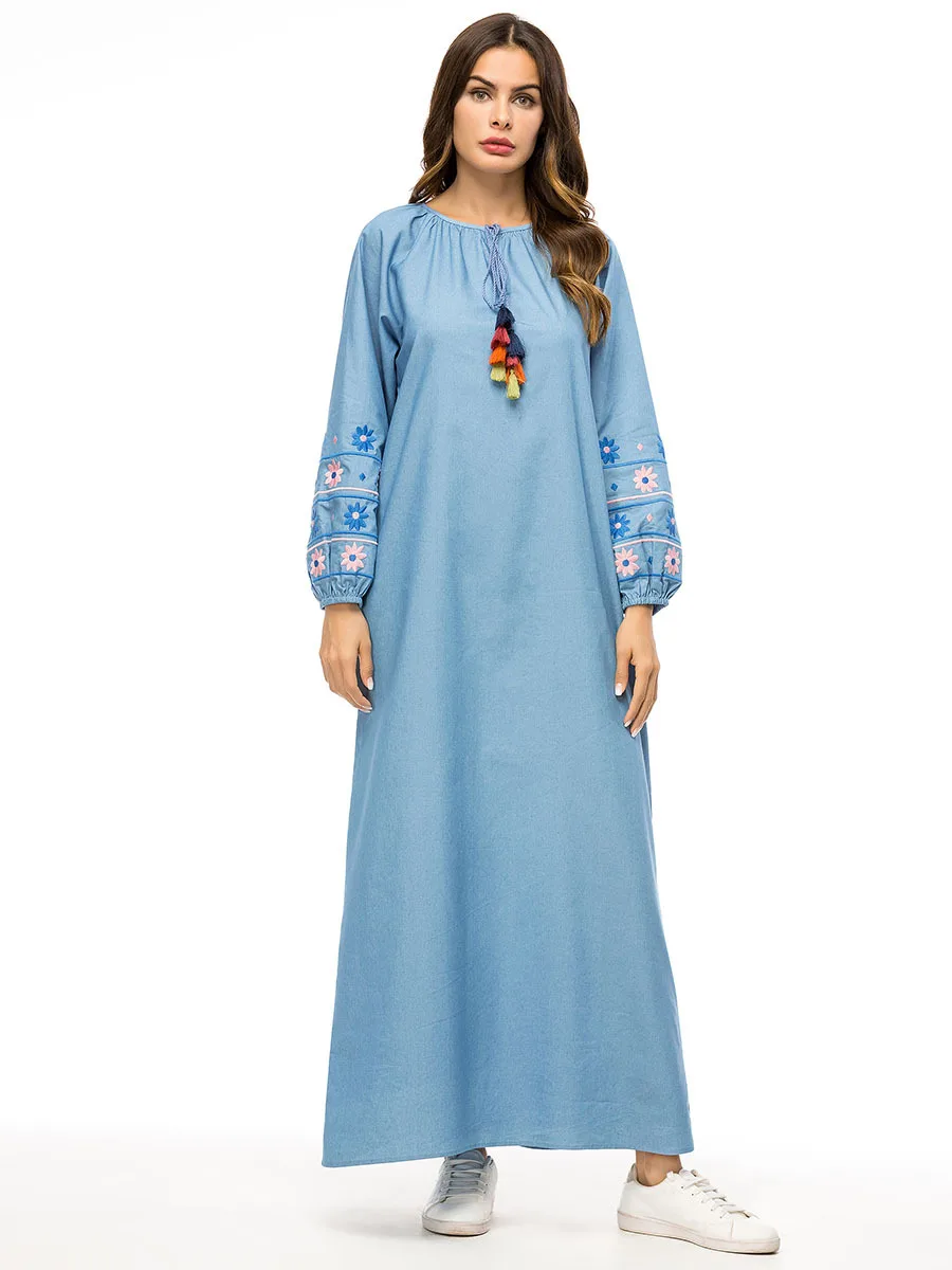 Мусульманская юбка с длинными рукавами свободная длинная большого размера