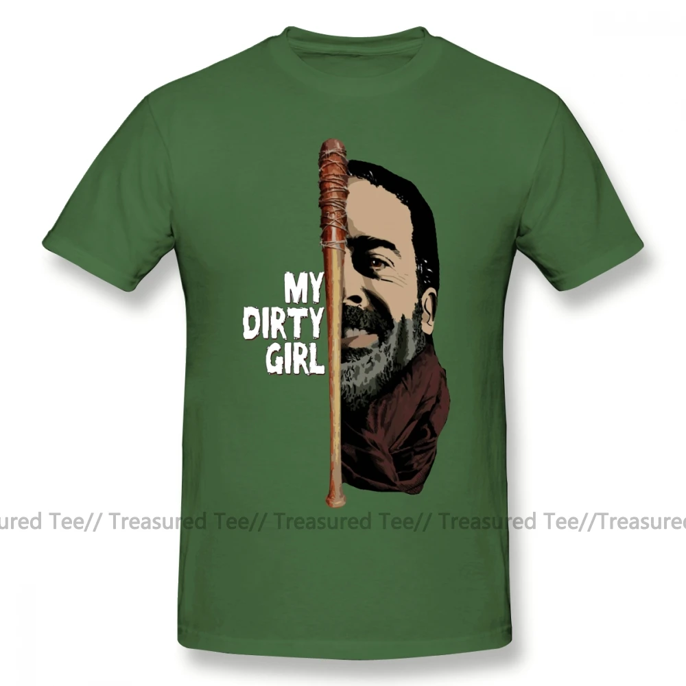 Футболка Negan Look At My Dirty Girl, футболка, модная футболка с принтом, забавная, 4xl, короткий рукав, 100 хлопок, Мужская футболка - Цвет: Army Green