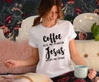 Женская футболка с надписью кофе получает меня начатым, надписью Keep Go, модная футболка, Забавные топы с изображением Христианской Библии