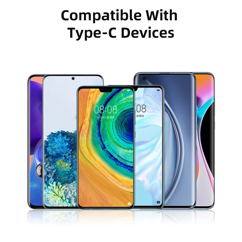 FONKEN поворот кабель с разъемом USB Type C 3A для быстрой зарядки светодиод Samsung Huawei Xiaomi LG