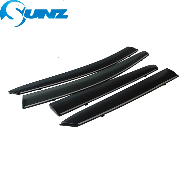chrome strip Дефлекторы боковых окон для Skoda FABIA 2011 2012 2013 оконный козырек вентиляционные шторы Защита от солнца и дождя SUNZ - Цвет: chrome strip