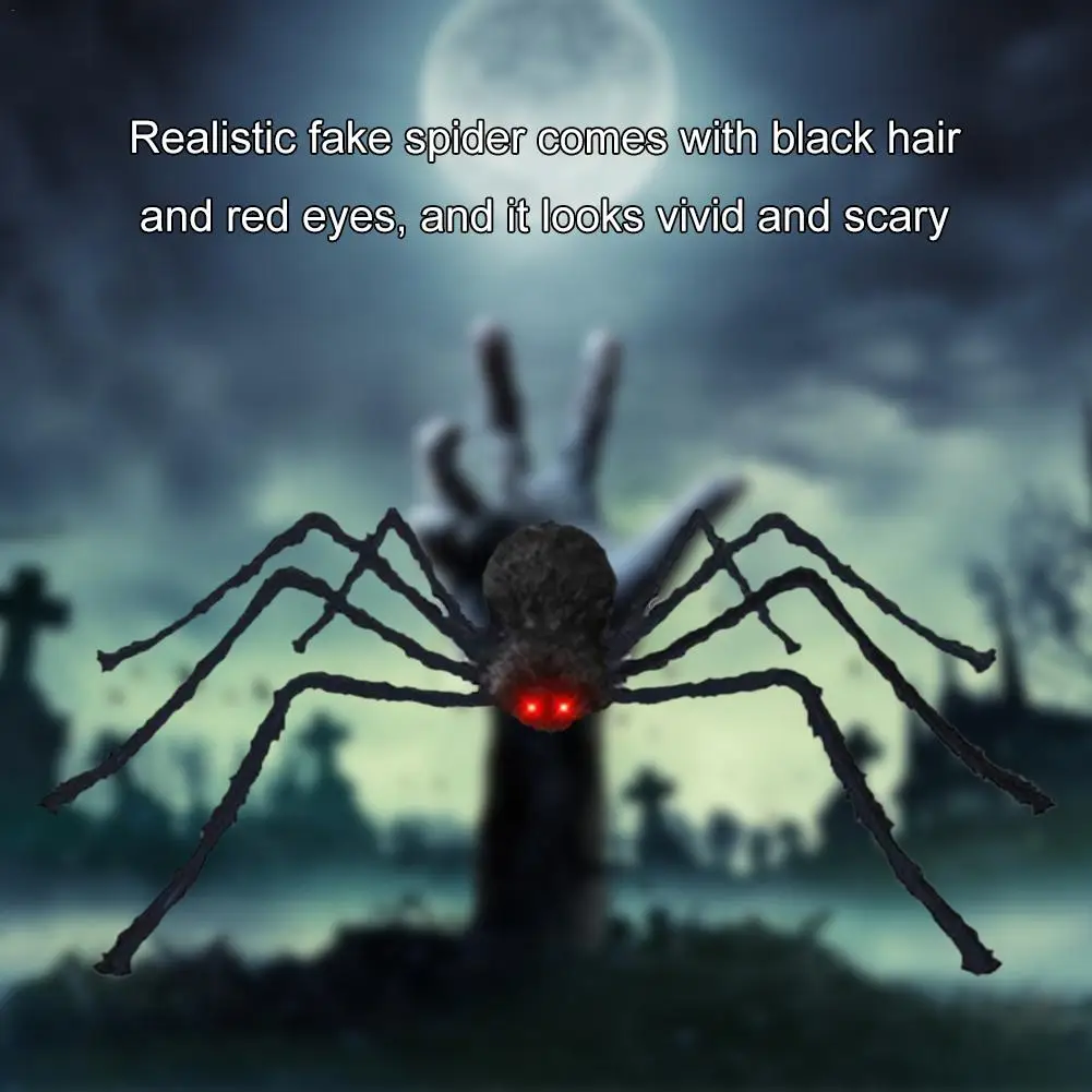 

Halloween Spider Light Up Giant Artificial Plush Spider Plush Toy Horror Party Props For Bar Party Haunted House Decoration