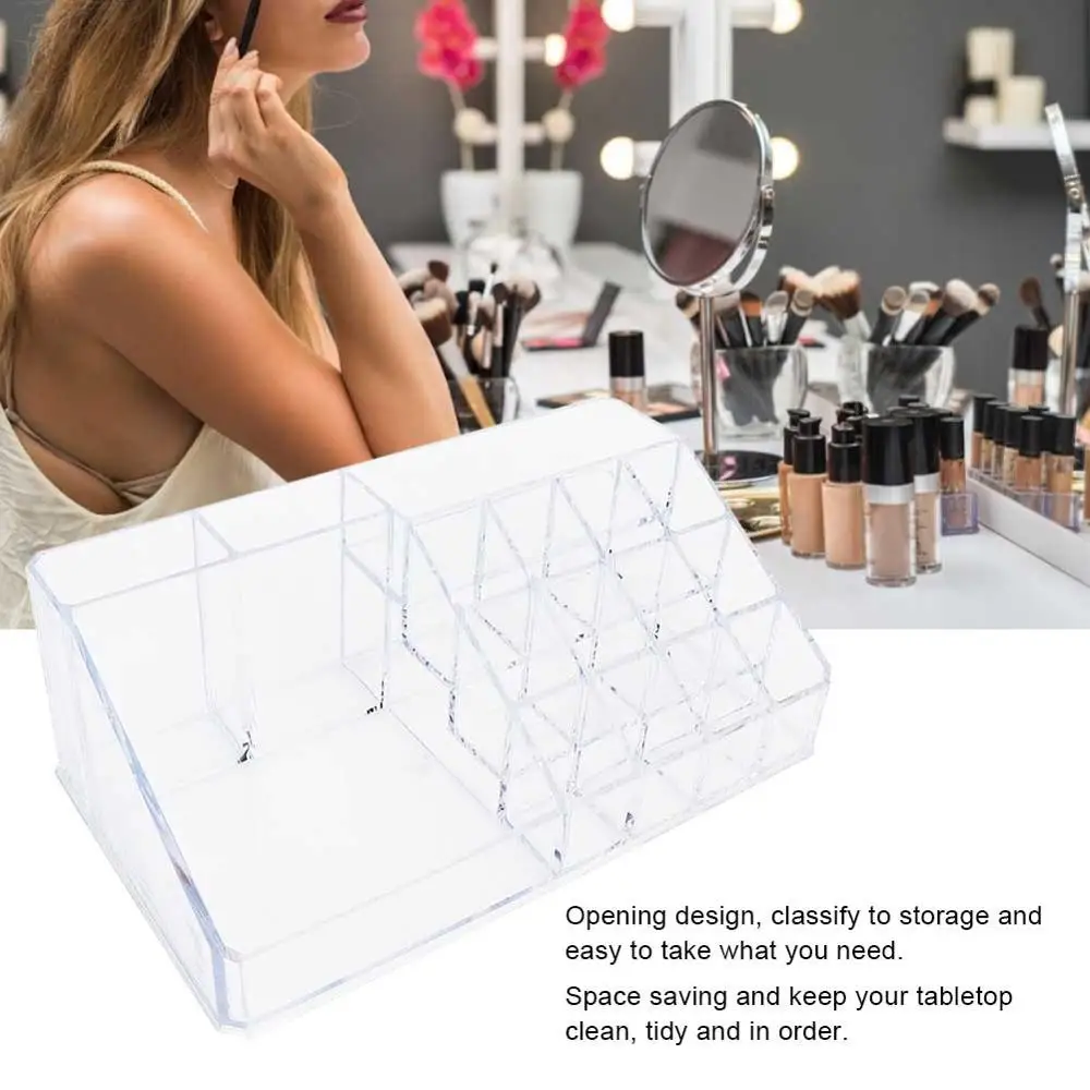 

Makeup Jewelry Storage Rack Grafting Planting Eyelashe Nail Tool Transparent Lattice Skin Care Product Storage Box Display Stand