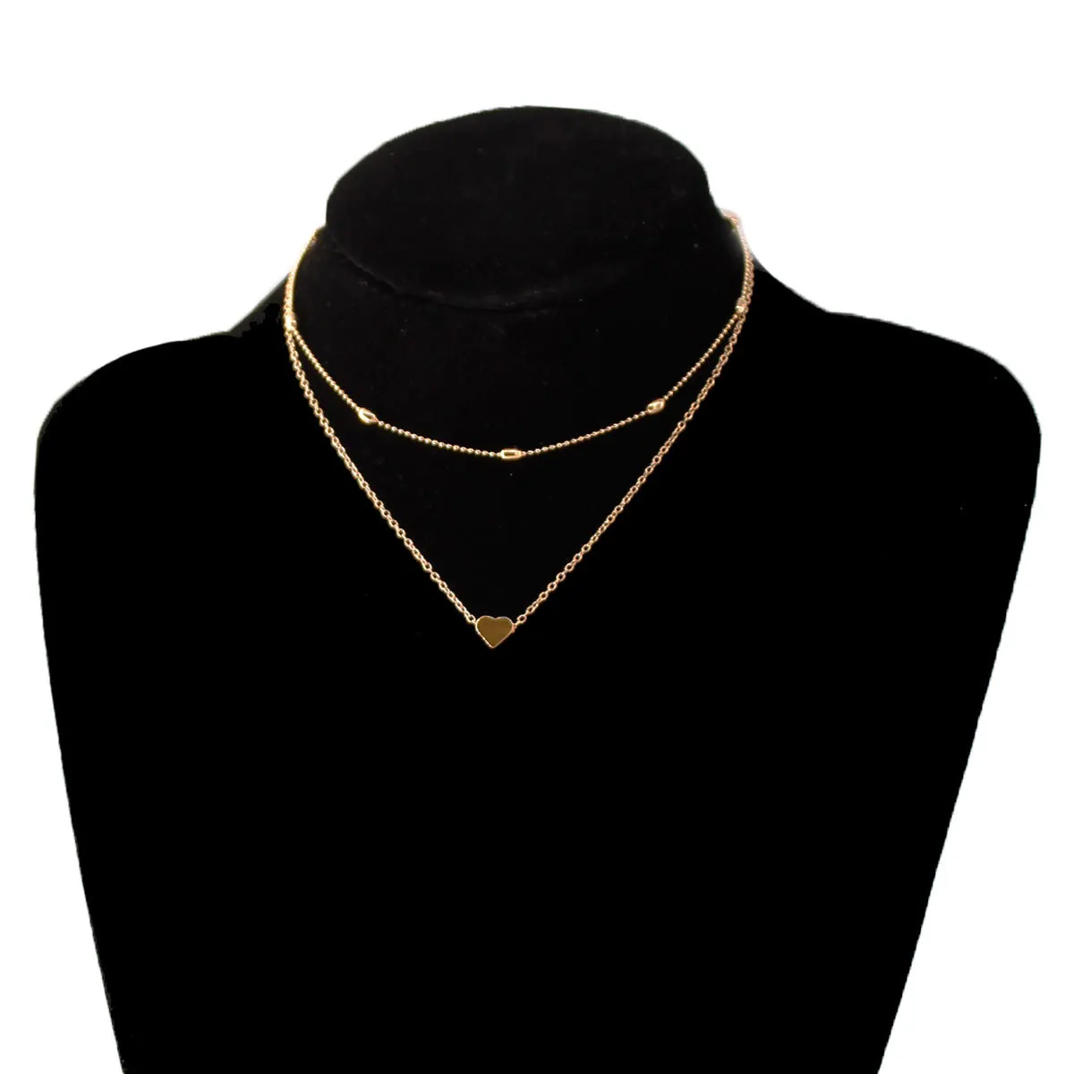 Двухслойное женское ожерелье ювелирные изделия золотой чокер с V-образным