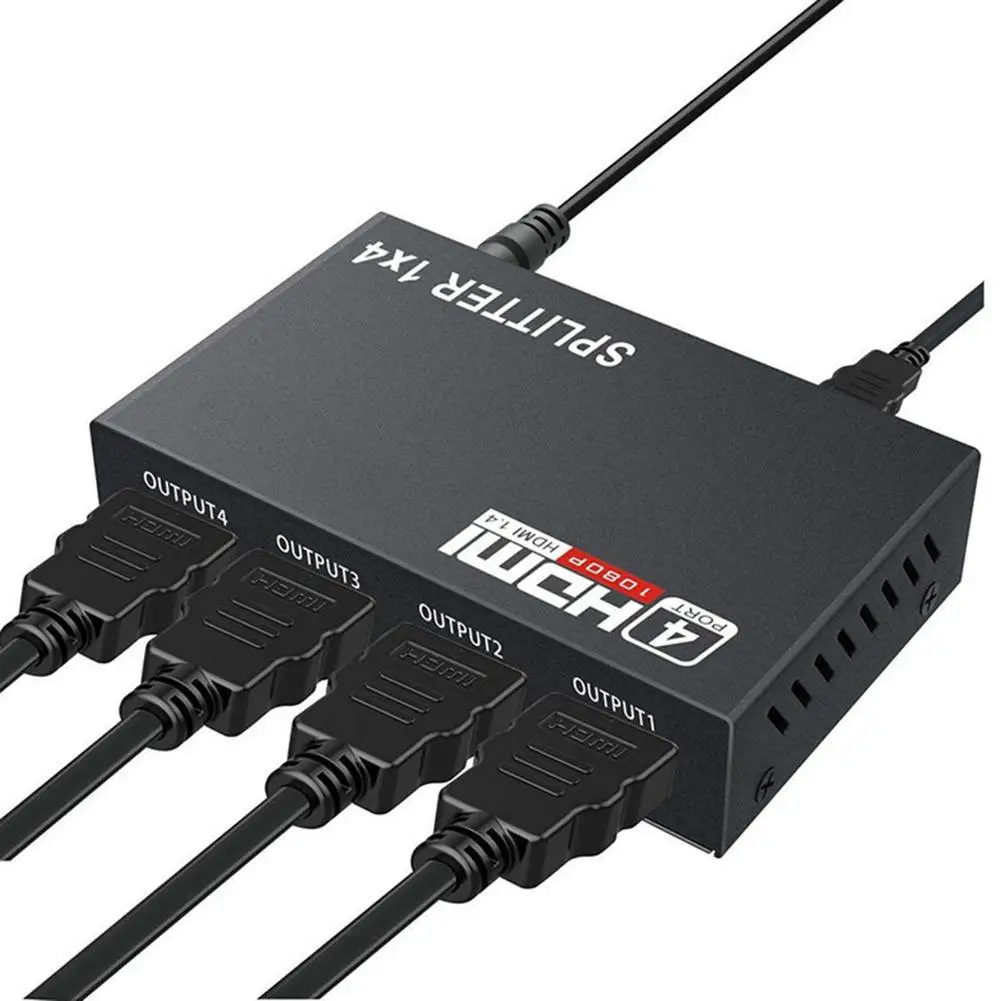 HDMI-совместимый разветвитель HDCP 4K 1x4 1 в 4 Out усилитель сигнала мощности 1080P 3D