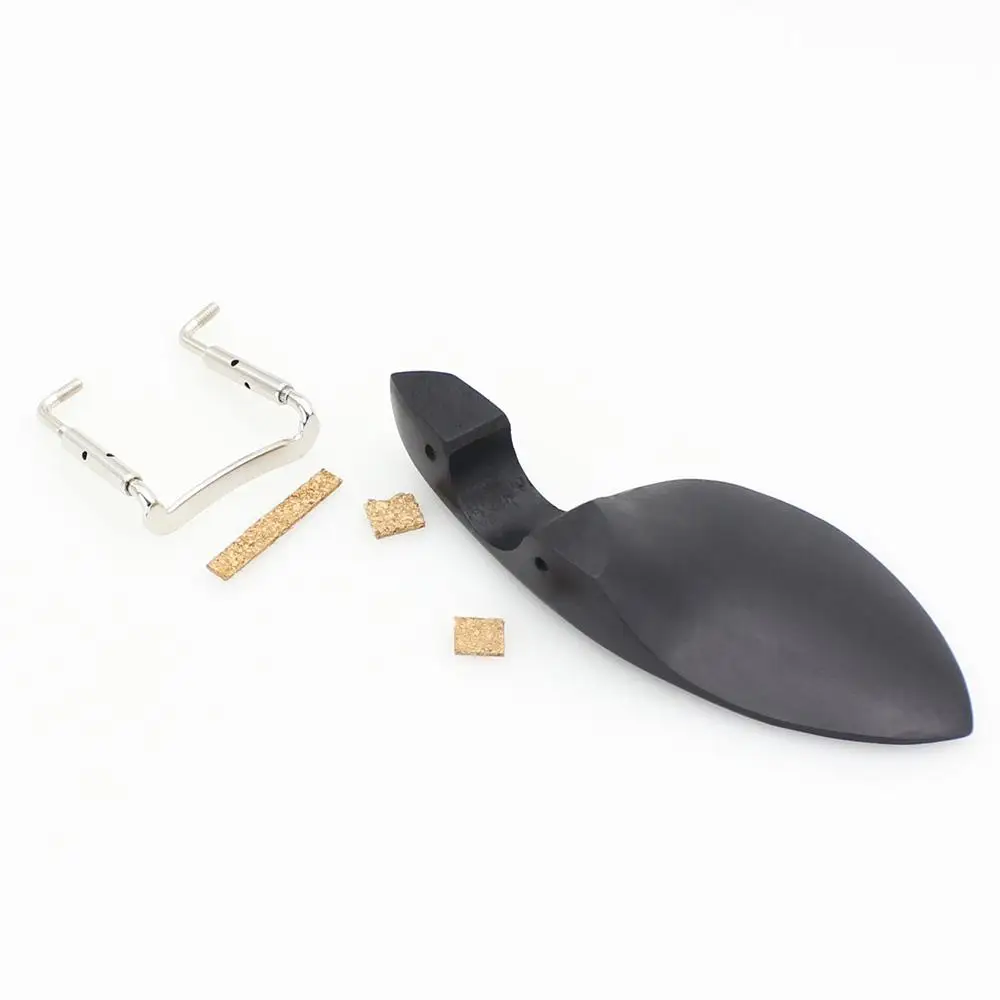 

Подбородок для скрипки IRIN из окрашенного черного дерева с серебряным резьбовым упором, профессиональные детали для скрипки 4/4