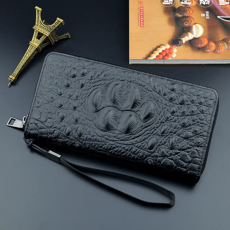 2020 new crocodile pattern wallet men long zipper wallet clutch business large capacity wallet mobile phone bag